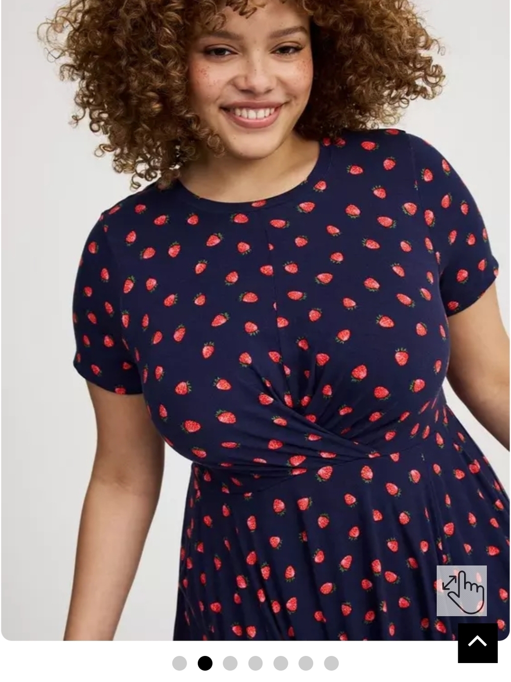Torrid Skater Navy Mini Dress With Strawberry Print Fit & Flare Dress